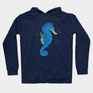 Riding a Sea Horse Scuba Diver by Tobe Fonseca Hoodie